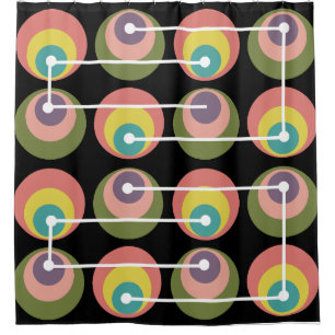 Mid Century Circles Multicolored Douchegordijn
