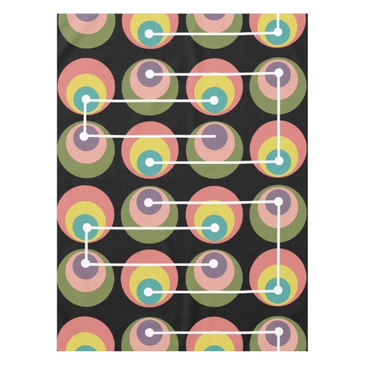 Mid Century Circles Multicolored Tafelkleed (Voorkant)
