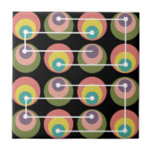 Mid Century Circles Multicolored Tegeltje (Voorkant)