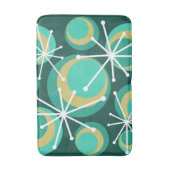 Mid Century Circles Starburgs Blauwgroen Badmat (Voorkant Verticaal)