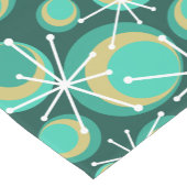 Mid Century Circles Starburgs Blauwgroen Korte Tafelloper (Hoek)