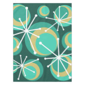 Mid Century Circles Starburgs Blauwgroen Tafelkleed (Voorkant)