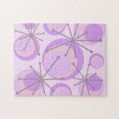 Mid Century Circles Starbursts Lavender Legpuzzel (Horizontaal)