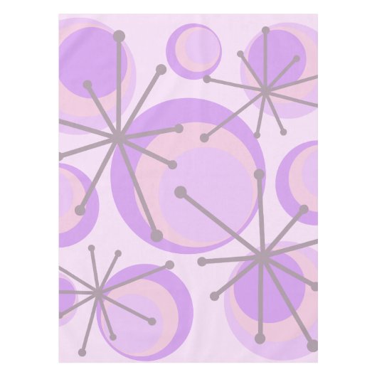 Mid Century Circles Starbursts Lavender Tafelkleed (Voorkant)