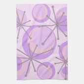 Mid Century Circles Starbursts Lavender Theedoek (Verticaal)