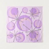 Mid Century Circles Starbursts Lavender Wandkleed (Voorkant)
