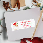Mid Century  Classic Santa Custom Christmas Etiket<br><div class="desc">Deze charmante retouradreslabels hebben een prachtig afbeelding van een kerstman uit het midden van de eeuw, die nostalgische feestvreugde uitstraalt tegen een frisse witte achtergrond. Perfect voor het toevoegen van een vleugje retro elegantie aan uw vakantie-mail, elk label toont "Merry Christmas" in feestelijke rode script, prachtig aanvulling op uw persoonlijke...</div>