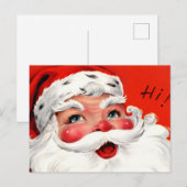 Mid-Century Close-Up Santa Feestdagenkaart (Voorkant / Achterkant)