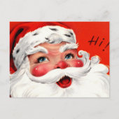 Mid-Century Close-Up Santa Feestdagenkaart (Voorkant)
