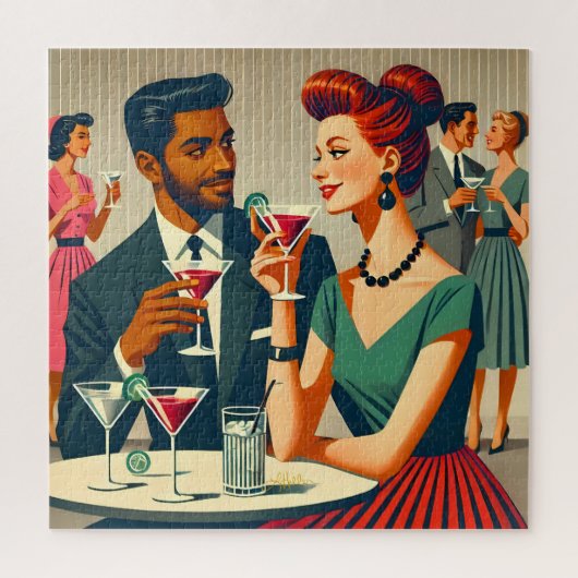 Mid Century Cocktail Party Couples - First Date Legpuzzel (Verticaal)