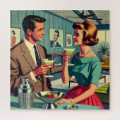 Mid Century Cocktail Party Couples - House Warming Legpuzzel (Verticaal)