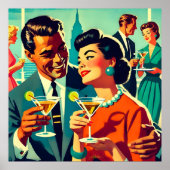 Mid Century Cocktail Party Couples - Mi Amor Poster (Voorkant)