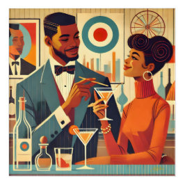 Mid Century Cocktail Party Couples - Soirée Hosts Acryl Muurkunst