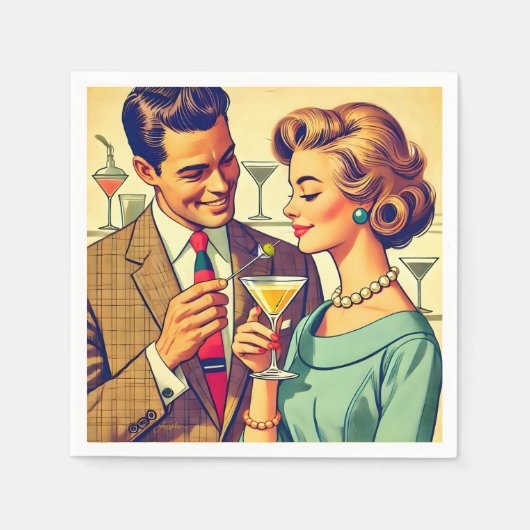 Mid Century Cocktail Party Couples - Temptation Servet (Voorkant)