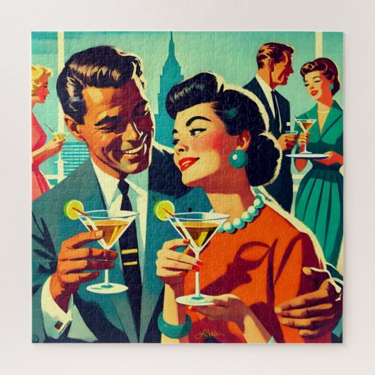 Mid Century Cocktailparty Koppels - Mi Amor Legpuzzel (Verticaal)