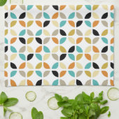 Mid Century Colorful Geometric Circles Patroon Theedoek (Gevouwen)