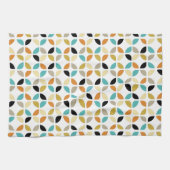 Mid Century Colorful Geometric Circles Patroon Theedoek (Horizontaal)