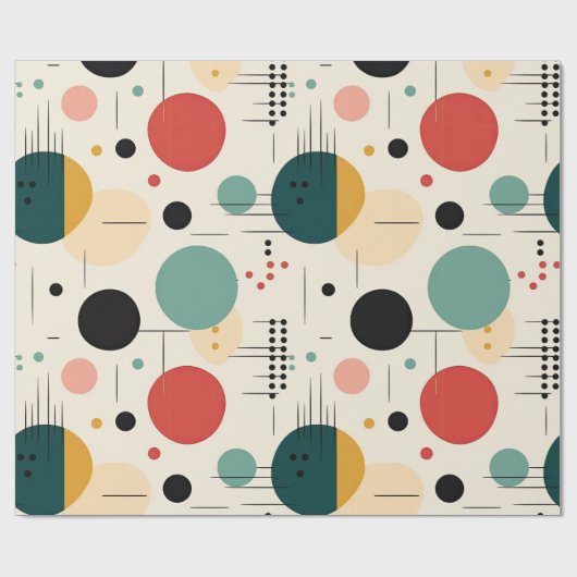 Mid century colorful geometric pattern cadeaupapier (Vlak)
