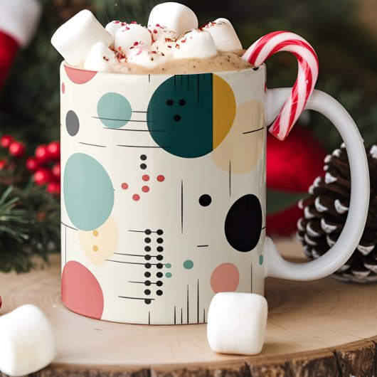 Mid century colorful geometric pattern koffiemok