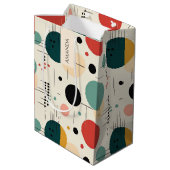 Mid century colorful geometric pattern medium cadeauzakje (Achterkant Gekanteld)