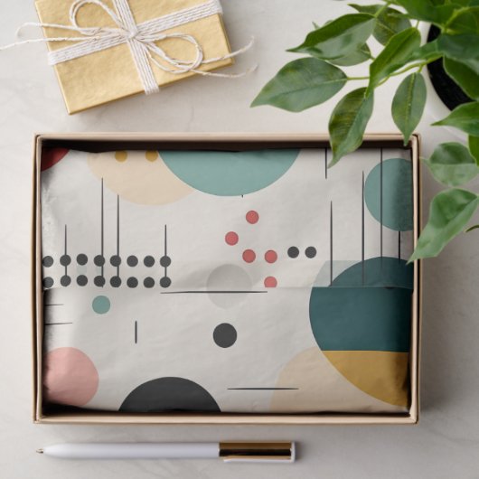Mid century colorful geometric pattern tissuepapier (Geschenk)