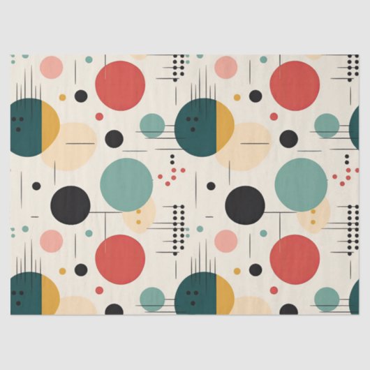 Mid century colorful geometric pattern tissuepapier (Voorkant)