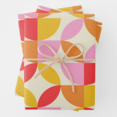 Mid Century Colorful Geometric shapes  Inpakpapier Vel (In situ)