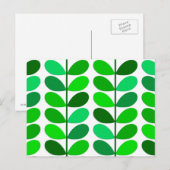 Mid Century Danish Leaves, Emerald and Lime Green Briefkaart (Voorkant / Achterkant)