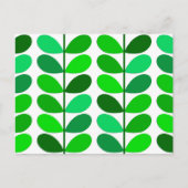 Mid Century Danish Leaves, Emerald and Lime Green Briefkaart (Voorkant)