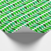 Mid Century Danish Leaves, Emerald and Lime Green Cadeaupapier (Hoek)
