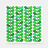 Mid Century Danish Leaves, Emerald and Lime Green Servet (Voorkant)