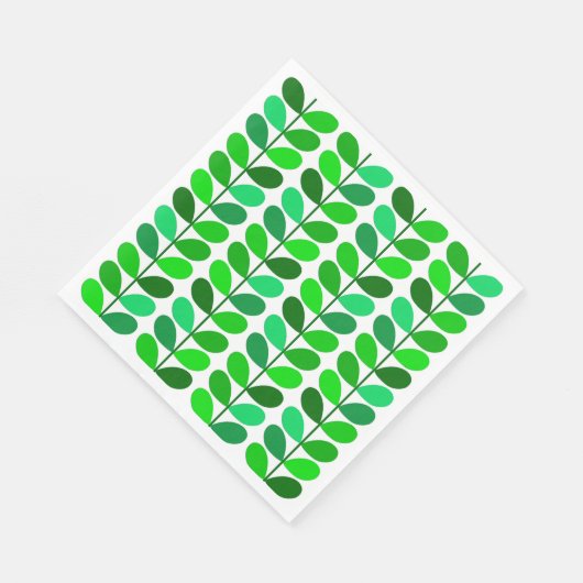 Mid Century Danish Leaves, Emerald and Lime Green Servet (Hoek)