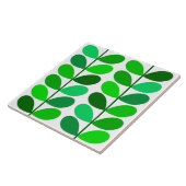 Mid Century Danish Leaves, Emerald and Lime Green Tegeltje (Zijkant)