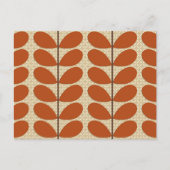Mid Century Danish Leaves, Rust Brown en Beige Briefkaart (Voorkant)