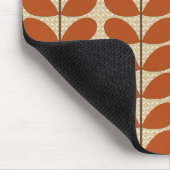 Mid Century Danish Leaves, Rust Brown en Beige Muismat (Hoek)