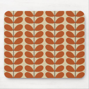 Mid Century Danish Leaves, Rust Brown en Beige Muismat