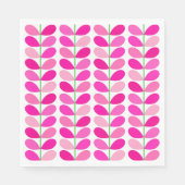 Mid Century Deense bladeren, tinten van Fuchsia ro Servet (Voorkant)