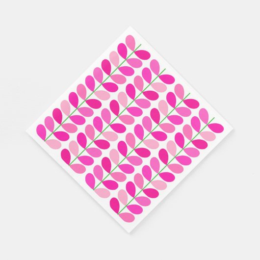 Mid Century Deense bladeren, tinten van Fuchsia ro Servet (Hoek)