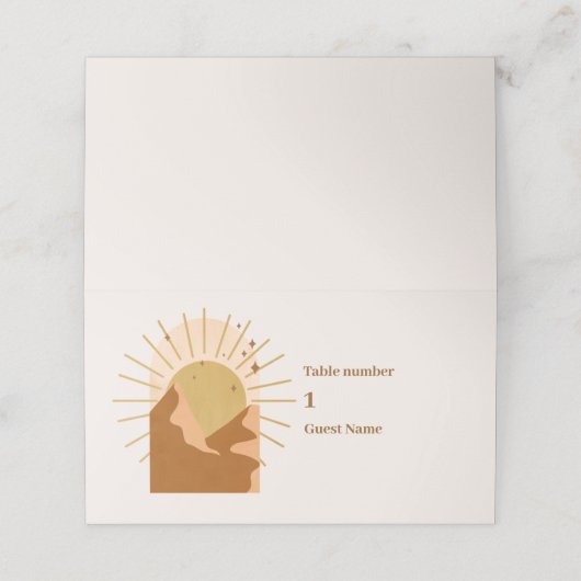  Mid Century Desert Bruiloft Plaatskaartje (Buitenkant ongevouwen)