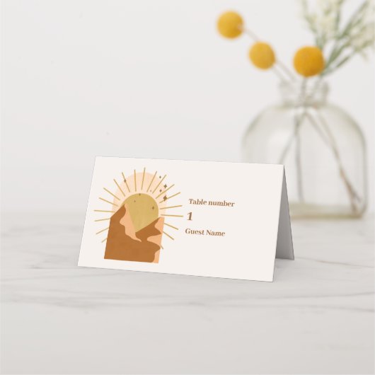  Mid Century Desert Bruiloft Plaatskaartje (Voorkant)