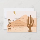  Mid Century Desert Bruiloft RSVP Kaartje (Voorkant)