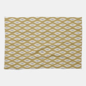 Mid Century Design Ikat in goud en grijs Theedoek (Horizontaal)