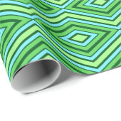 Mid Century Diamond Pattern Jade Green en Aqua Cadeaupapier (Rol Hoek)