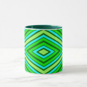 Mid Century Diamond Pattern Jade Green en Aqua Mok (Midden)