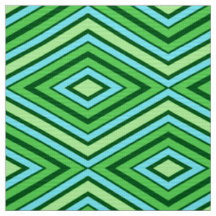 Mid Century Diamond Pattern Jade Green en Aqua Stof