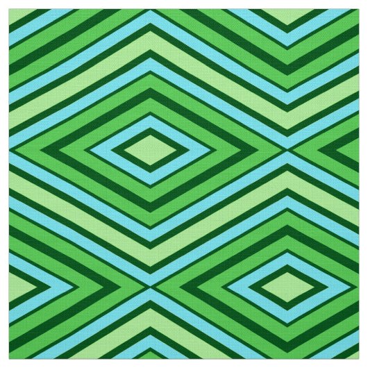 Mid Century Diamond Pattern Jade Green en Aqua Stof (Swatch)