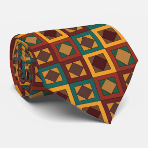 Mid Century Diamond Square Geometrisch Patroon Stropdas