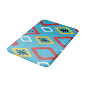 Mid Century Diamonds Blauw Rood Geel Badmat (Gekanteld)