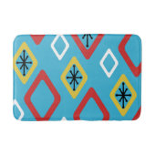 Mid Century Diamonds Blauw Rood Geel Badmat (Voorkant)