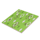 Mid Century Diamonds Starbursts Chartreuse Tegeltje (Zijkant)